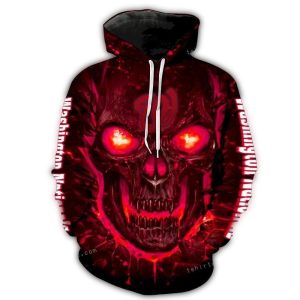 Washington Nationals Fire Skull All-Over Print Hoodie For Fans