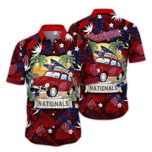 Washington Nationals Hawaiian Shirt - Perfect For Summer Camping Trips
