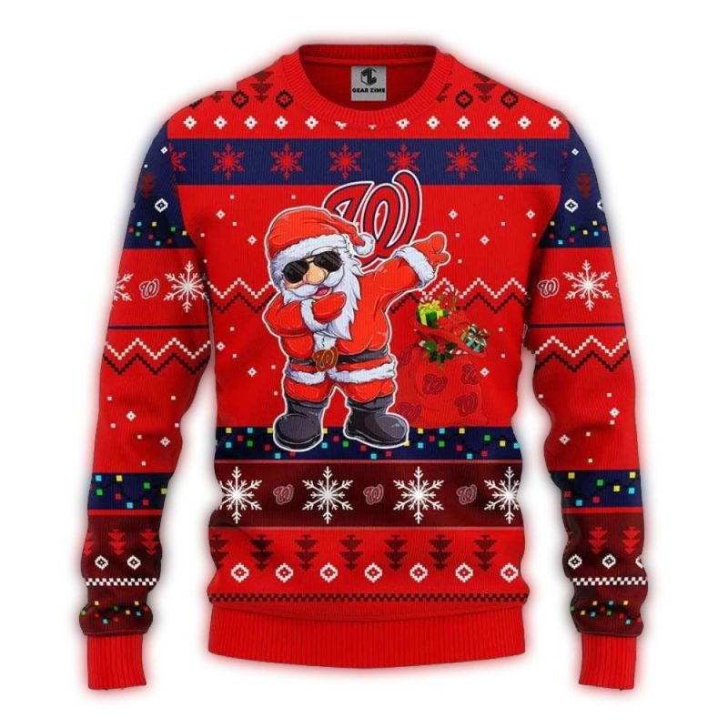 Washington Nationals Dab Santa Ugly Sweater 1