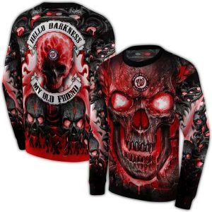 Washington Nationals Demonic Skull All-Over Print Hoodie For Fans