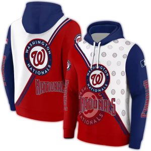 Washington Nationals Diagonal Stripe All-Over Print Hoodie For Fans