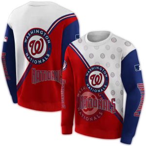 Washington Nationals Diagonal Stripe All-Over Print Sweatshirt For Fans