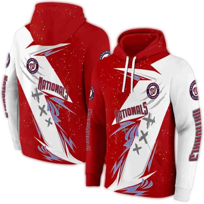 Washington Nationals Dynamic Slash All over Print Hoodie 1