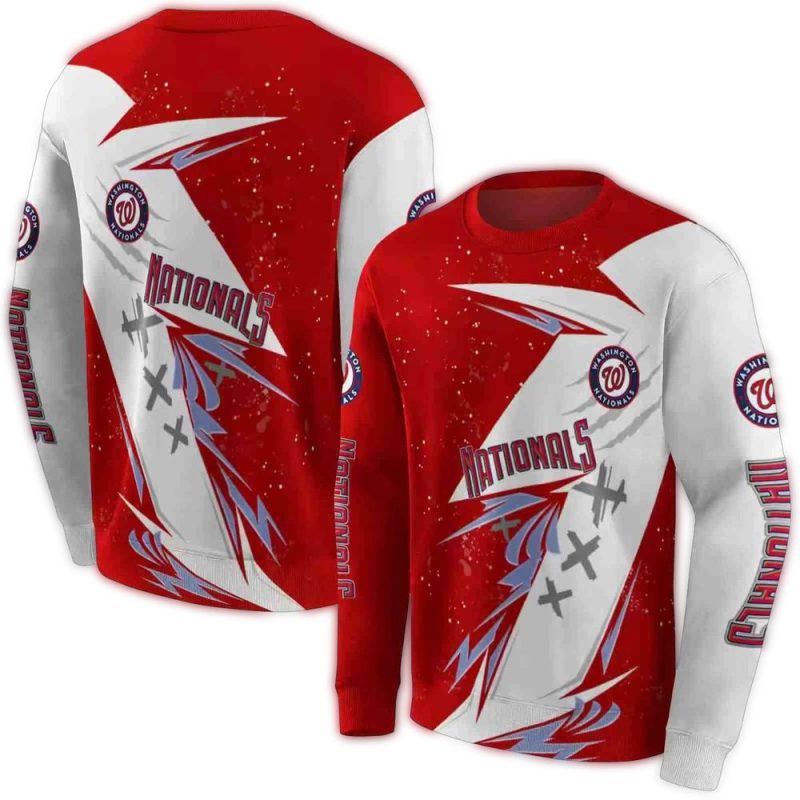 Washington Nationals Dynamic Slash All over Print Sweatshirt 1