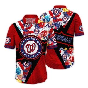 Washington Nationals Floral Pineapple Hawaiian Shirt For Fans