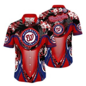 Washington Nationals Floral Hawaiian Shirt - Tropical Team Apparel