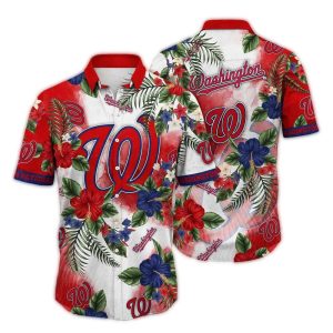 Washington Nationals Floral Hawaiian Shirt For Baseball Fans
