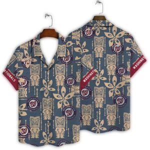 Vintage Washington Nationals Floral Tiki Hawaiian Shirt For Fans