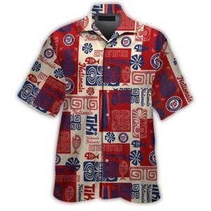 Vintage Washington Nationals Hawaiian Shirt With Fruit And Fish Pattern
