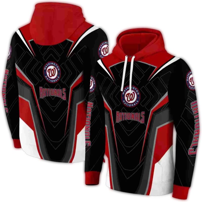 Washington Nationals Futuristic Pattern All over Print Hoodie 1