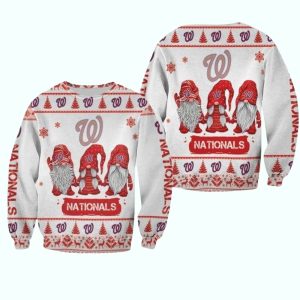 Washington Nationals Gnome Christmas Sweatshirt - Ugly Holiday Sweater