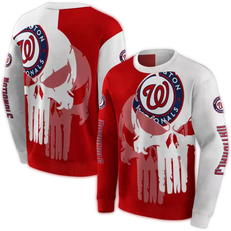 Washington Nationals Graphic Punisher All over Print Sweatshirt 1