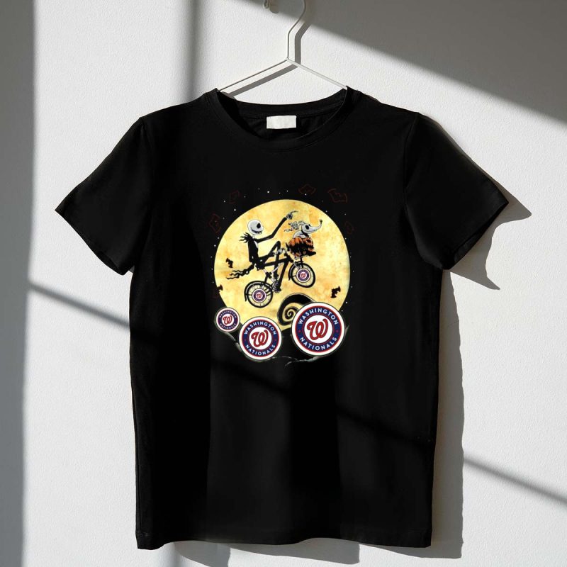 Washington Nationals Halloween Night Bicycle Ride Moon Scene T Shirt t shirt 1 1