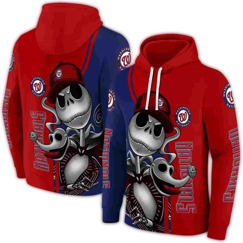 Washington Nationals Jack Skellington All over Print Hoodie 1