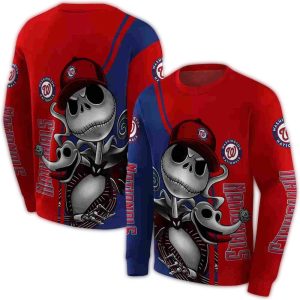 Washington Nationals Jack Skellington All-Over Print Hoodie For Fans