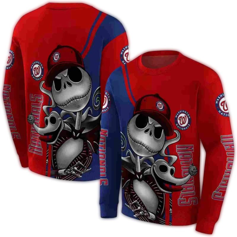 Washington Nationals Jack Skellington All over Print Sweatshirt 1
