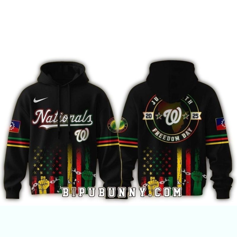 Washington Nationals Juneteenth Freedom Day All over Print Hoodie 1