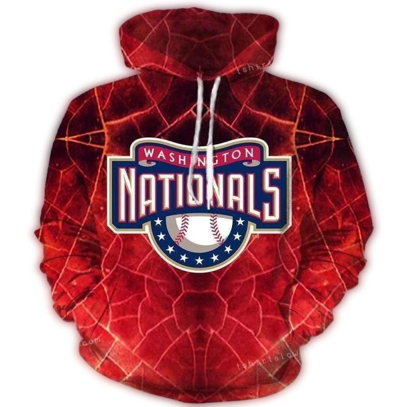 Washington Nationals Logo Thunder All over Print Hoodie 1
