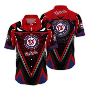 Washington Nationals Logo Hawaiian Shirt - Official Team Uniform Style