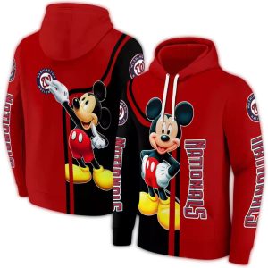 Mickey Mouse All-Over Print Hoodie For Washington Nationals Fans
