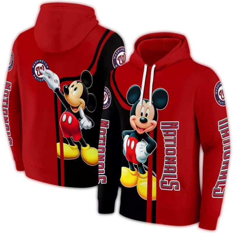 Washington Nationals Mickey Mouse All over Print Hoodie 1
