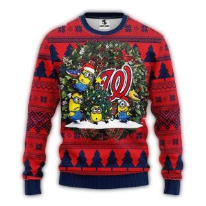 Washington Nationals Minions Sweatshirt - Fun Ugly Holiday Sweater