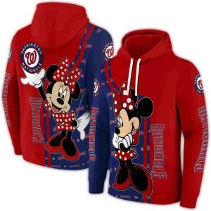 Washington Nationals Minnie Mouse All-Over Print Hoodie For Fans