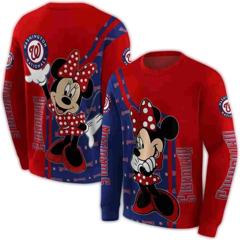 Washington Nationals Minnie Mouse All over Print Sweatshirt 1