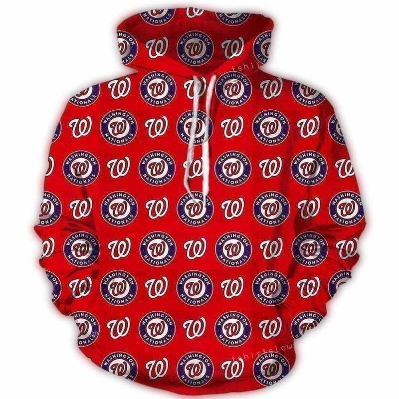 Washington Nationals Multi Logo All over Print Hoodie 1