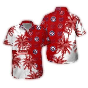 Washington Nationals Multi-Logo Coconut Hawaiian Shirt For Fans