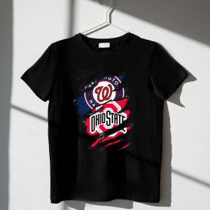 Washington Nationals X Ohio State Buckeyes Logo Fusion T-Shirt