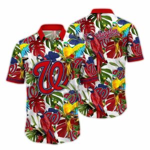 Washington Nationals Parrot Leaf Pattern Hawaiian Shirt For Fans