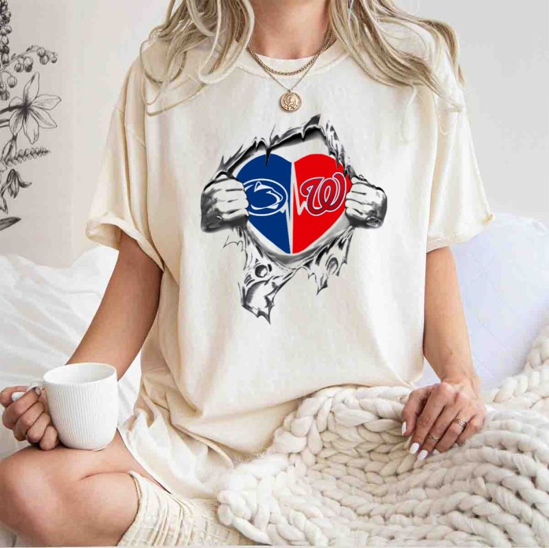 Washington Nationals Penn State Heartbeat Logo Fusion T Shirt t shirt 1 1