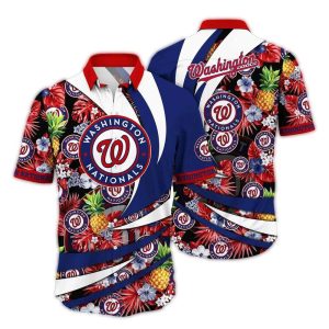 Washington Nationals Pineapple Floral Print Hawaiian Shirt For Fans