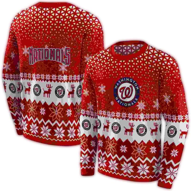 Washington Nationals Reindeer Motif AOP Hoodie 1