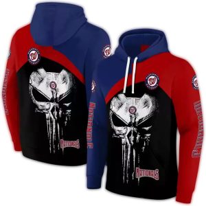 Washington Nationals Skull Punisher Graphic Hoodie For Fans