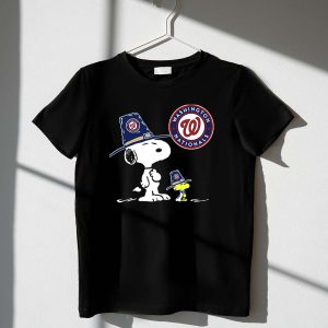 Washington Nationals Snoopy & Woodstock Pilgrim Hat T-Shirt For Fans