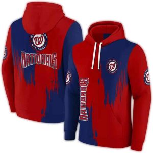 Washington Nationals All-Over Print Splatter Effect Hoodie For Fans