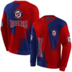 Washington Nationals Splatter Print Sweatshirt - Stylish Team Apparel