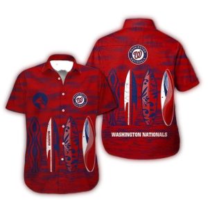 Washington Nationals Hawaiian Shirt - Surf Beach Style For Fans