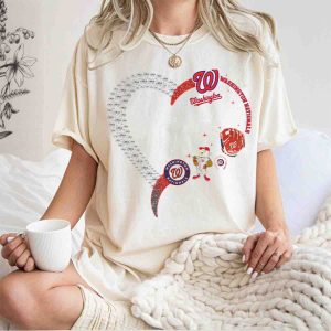 Washington Nationals Heart Logo T-Shirt With Baseball Glove & Mascot