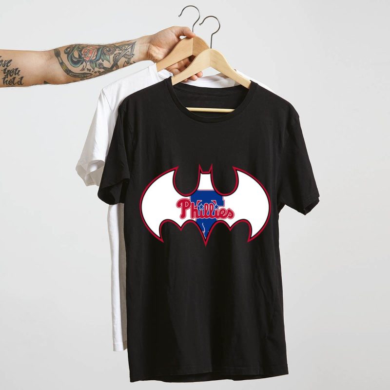Philadelphia Phillies Batman Mashup T-Shirt - Stylish Fan Gear for All - Image 4