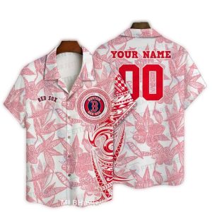 Custom Tribal Boston Red Sox Hawaiian Shirt with Personalization Options