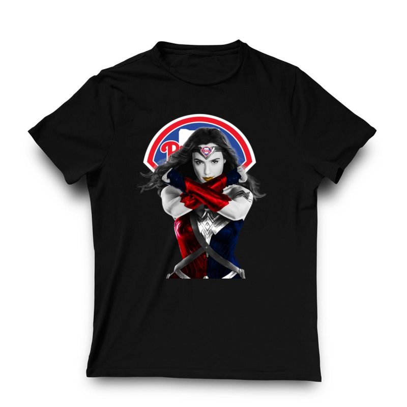 Wonder Woman Philadelphia Phillies Graphic Tee for Super Fans - Image 3
