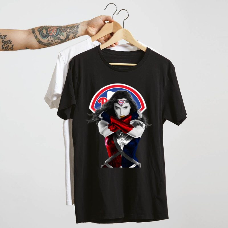 Wonder Woman Philadelphia Phillies Graphic Tee for Super Fans - Image 4