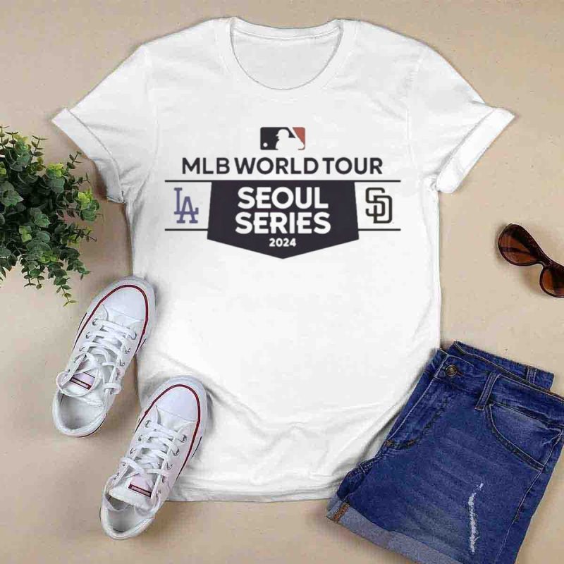 World Tour Seoul Series 2024 Los Angeles Dodgers vs San Diego Padres T Shirt 0