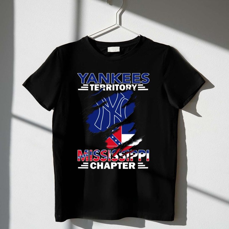 YANKEES TERRITORY MISSISSIPPI CHAPTER SCRATCHED FLAG T Shirt t shirt 1 1