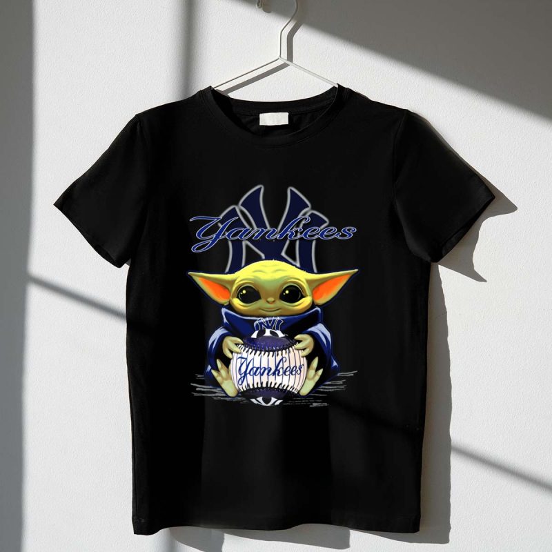 Yankees Baby Yoda Holding New York Yankees Baseball T Shirt t shirt 1 1