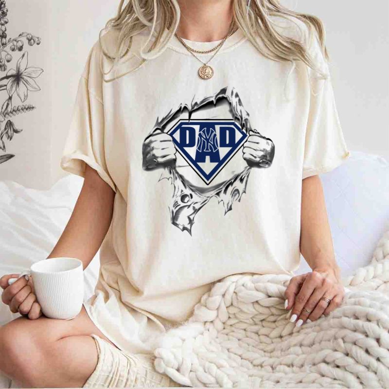 Yankees Dad Superman Logo Hands Ripping Open T Shirt t shirt 1 1
