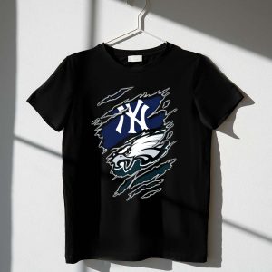 Yankees Vs Eagles Crossover Fan T-Shirt - Perfect For Game Day Style